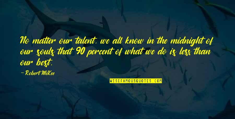 Best Talent Quotes By Robert McKee: No matter our talent, we all know in Best Talent Quotes By Robert McKee: No matter our talent, we all know in