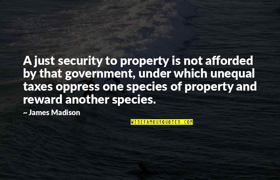 Best Taxation Quotes By James Madison: A just security to property is not afforded