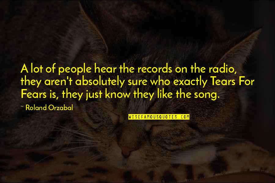 Best Tears For Fears Quotes By Roland Orzabal: A lot of people hear the records on