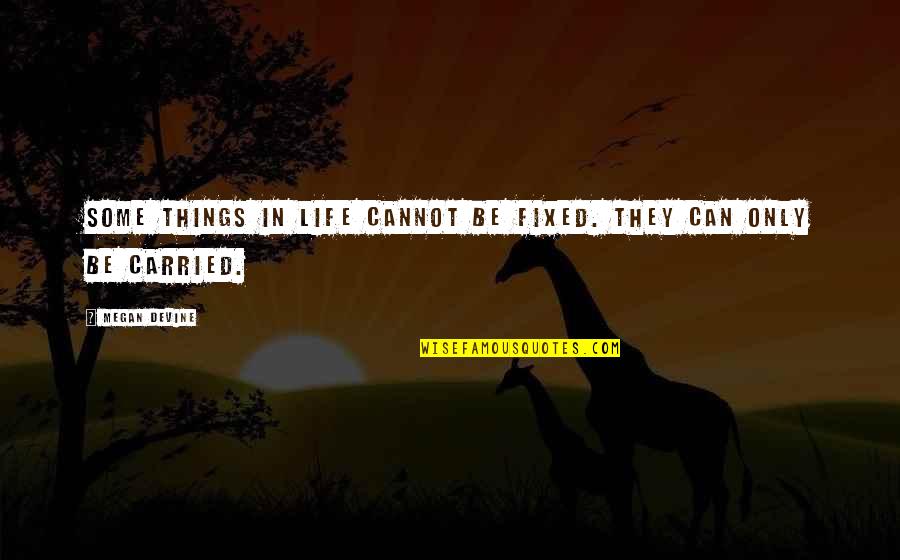 Best The Things They Carried Quotes By Megan Devine: Some things in life cannot be fixed. They