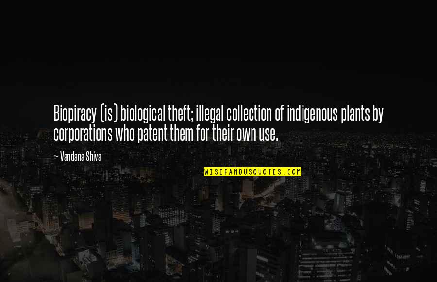 Best Theft Quotes By Vandana Shiva: Biopiracy (is) biological theft; illegal collection of indigenous Best Theft Quotes By Vandana Shiva: Biopiracy (is) biological theft; illegal collection of indigenous
