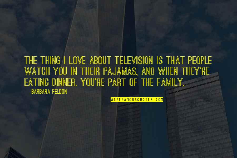 Best Thing About Family Quotes By Barbara Feldon: The thing I love about television is that