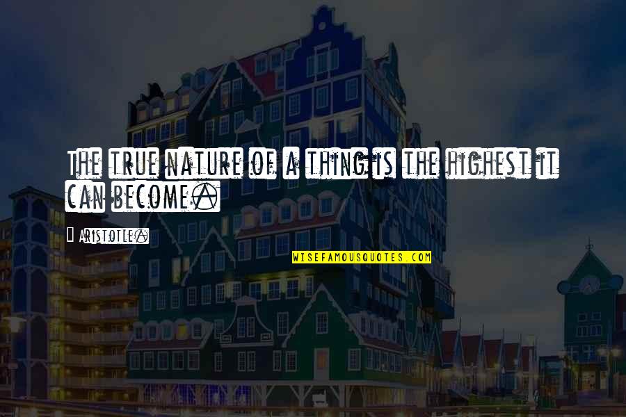 Best Thing In My Life Quotes By Aristotle.: The true nature of a thing is the