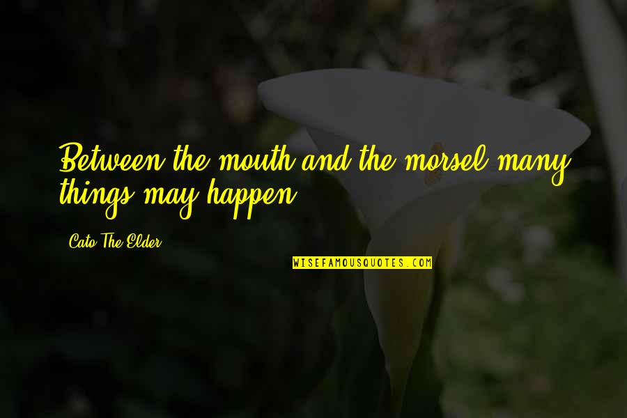 Best Things To Happen Quotes By Cato The Elder: Between the mouth and the morsel many things