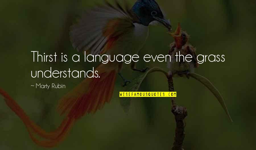 Best Thirst Quotes By Marty Rubin: Thirst is a language even the grass understands. Best Thirst Quotes By Marty Rubin: Thirst is a language even the grass understands.