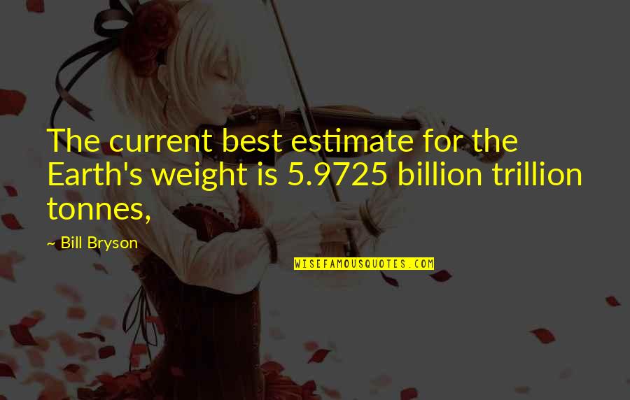 Best Thrash Metal Quotes By Bill Bryson: The current best estimate for the Earth's weight