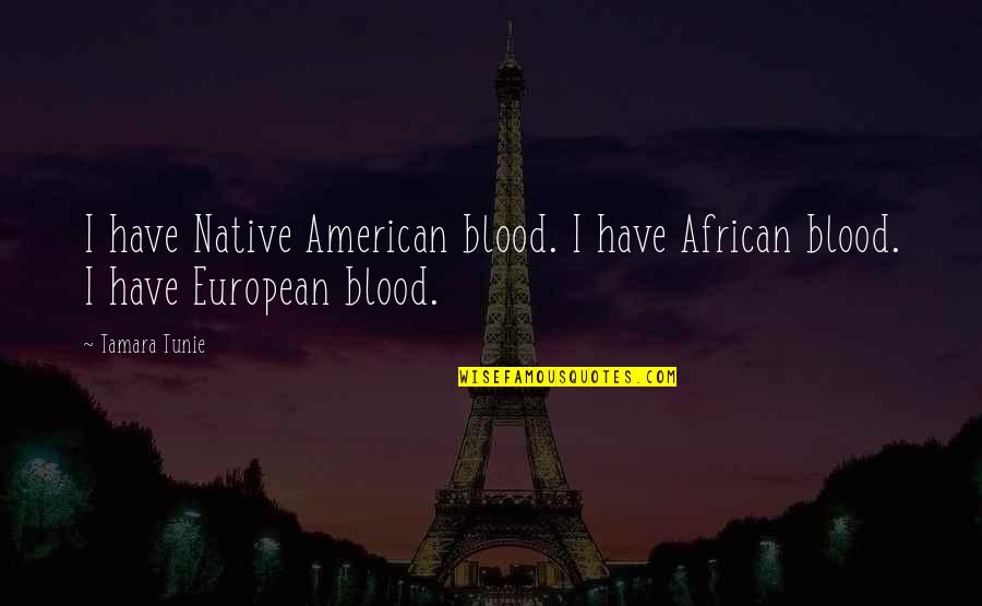 Best Thrash Metal Quotes By Tamara Tunie: I have Native American blood. I have African