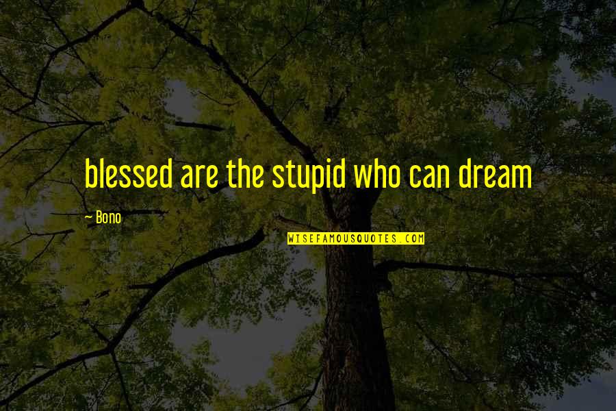 Best Tig Quotes By Bono: blessed are the stupid who can dream