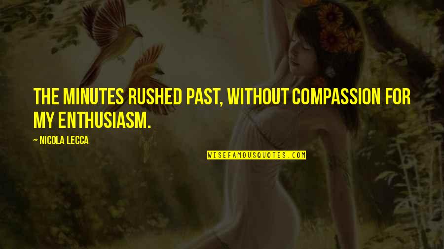 Best Time Flies Quotes By Nicola Lecca: The minutes rushed past, without compassion for my