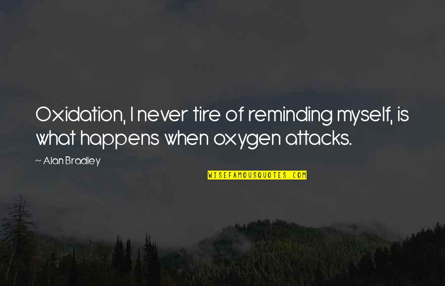 Best Tire Quotes By Alan Bradley: Oxidation, I never tire of reminding myself, is