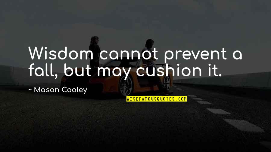Best Tobias Funke Quotes By Mason Cooley: Wisdom cannot prevent a fall, but may cushion Best Tobias Funke Quotes By Mason Cooley: Wisdom cannot prevent a fall, but may cushion