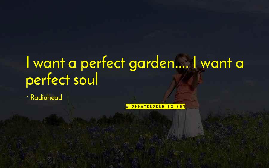 Best Tomb Raider Quotes By Radiohead: I want a perfect garden.... I want a