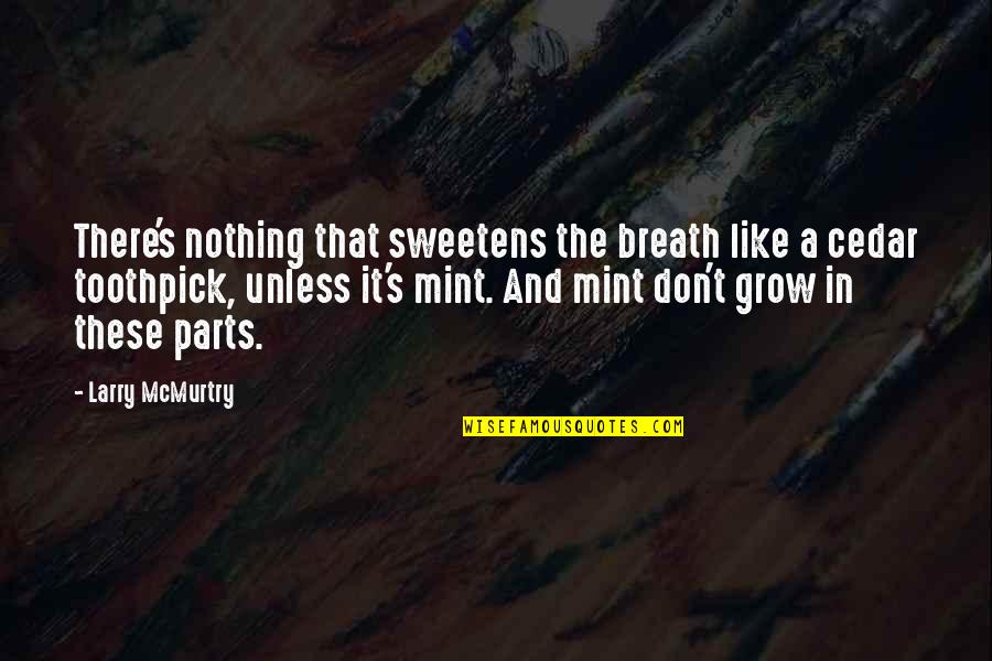 Best Toothpick Quotes By Larry McMurtry: There's nothing that sweetens the breath like a