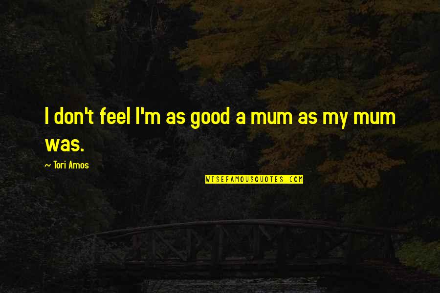 Best Tori Amos Quotes By Tori Amos: I don't feel I'm as good a mum