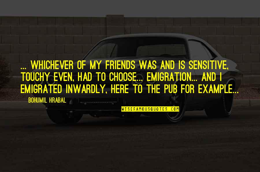 Best Touchy Quotes By Bohumil Hrabal: ... whichever of my friends was and is