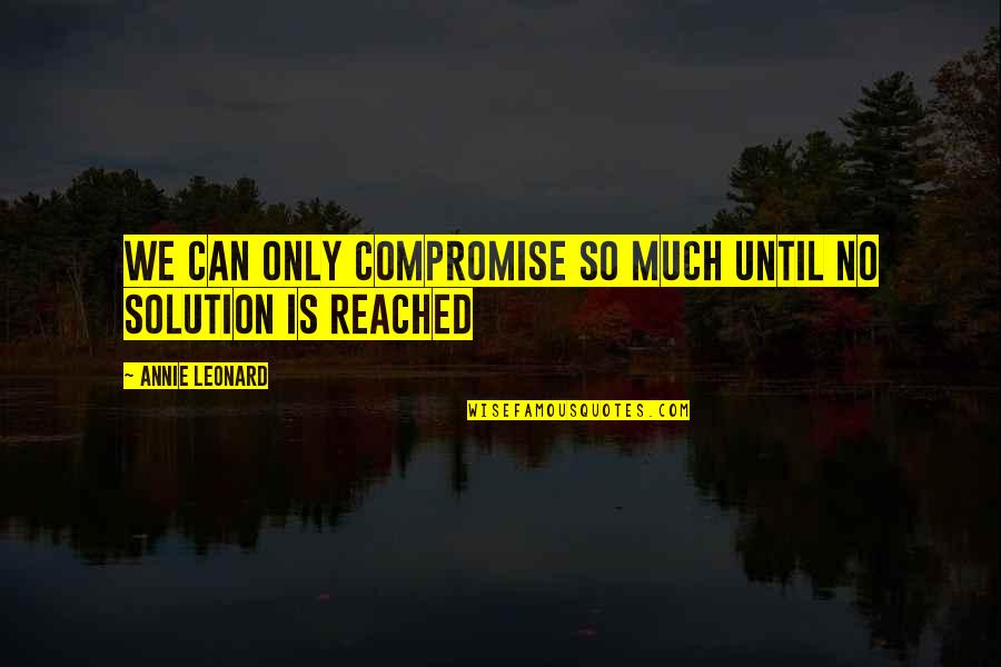 Best Triathlon Quotes By Annie Leonard: We can only compromise so much until no