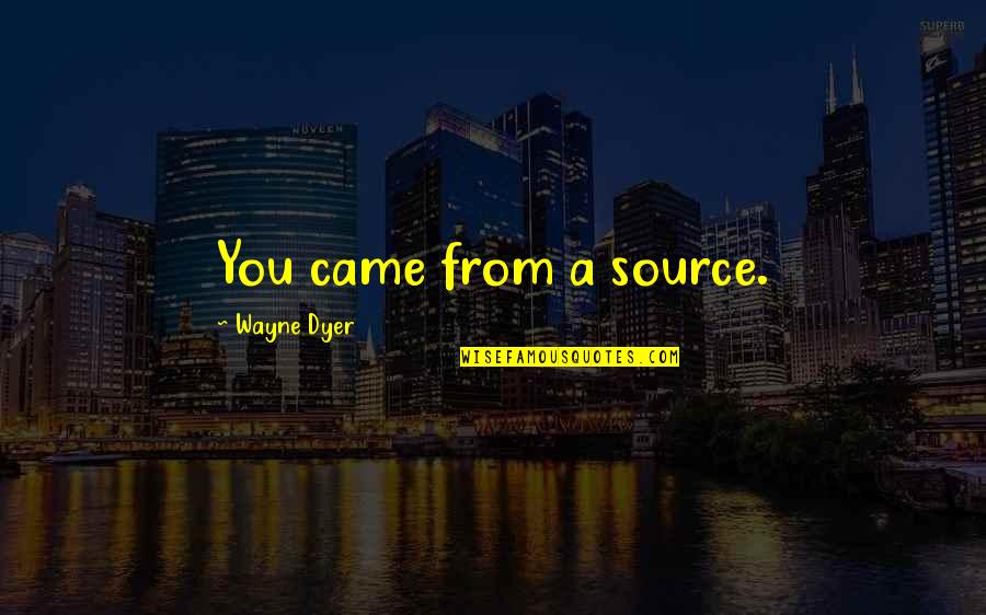 Best True Detective Quotes By Wayne Dyer: You came from a source.