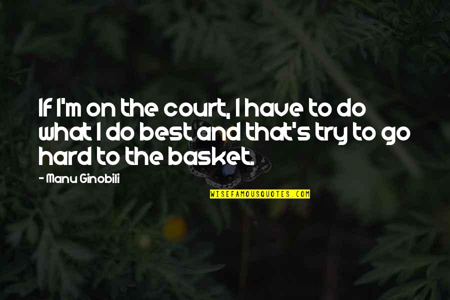 Best Try Quotes By Manu Ginobili: If I'm on the court, I have to