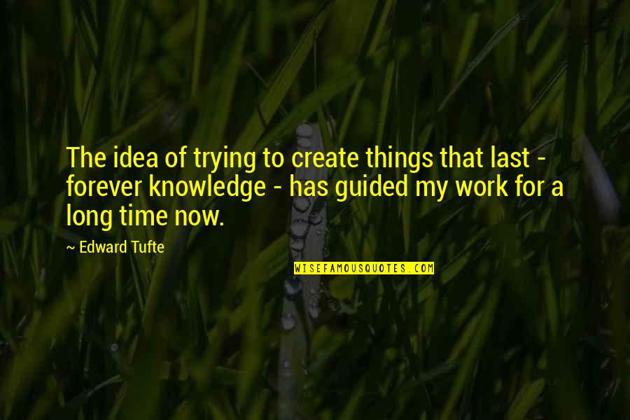Best Tufte Quotes By Edward Tufte: The idea of trying to create things that