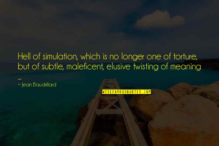 Best Twisting Quotes By Jean Baudrillard: Hell of simulation, which is no longer one