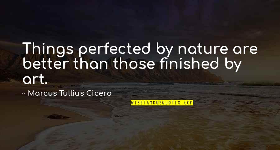 Best Twitter Bios Quotes By Marcus Tullius Cicero: Things perfected by nature are better than those Best Twitter Bios Quotes By Marcus Tullius Cicero: Things perfected by nature are better than those