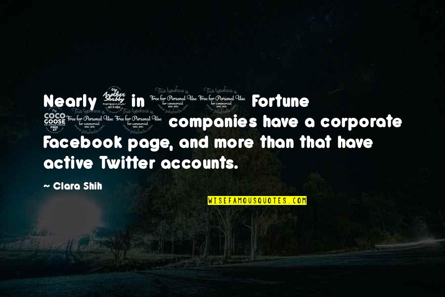 Best Twitter Pages For Quotes By Clara Shih: Nearly 7 in 10 Fortune 500 companies have
