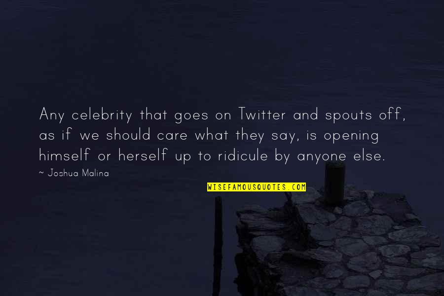 Best Twitter Quotes By Joshua Malina: Any celebrity that goes on Twitter and spouts