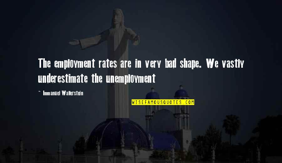 Best Unemployment Quotes By Immanuel Wallerstein: The employment rates are in very bad shape.