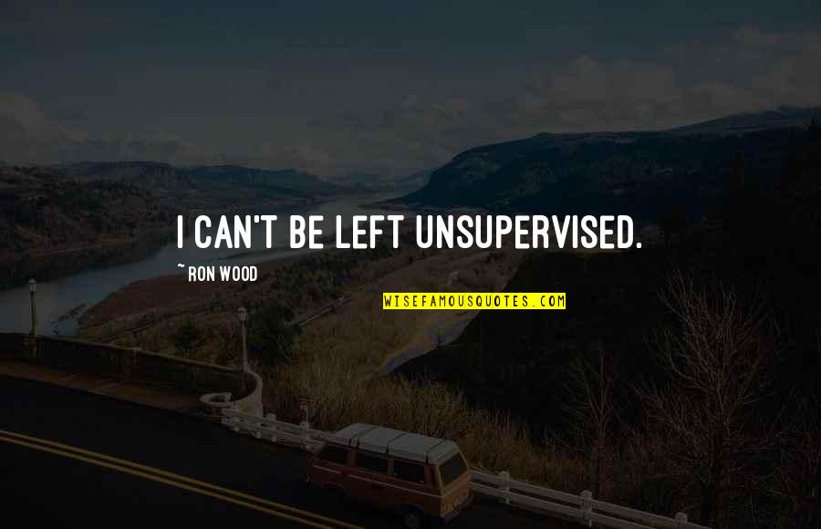 Best Unsupervised Quotes By Ron Wood: I can't be left unsupervised.