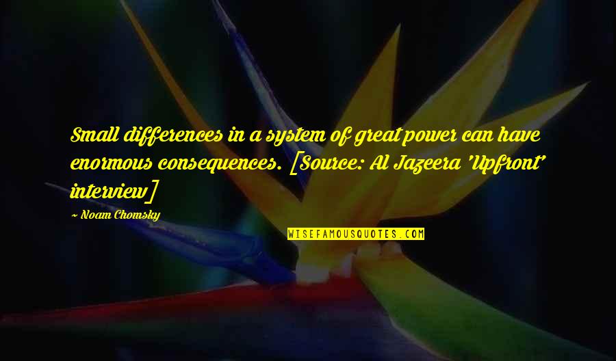 Best Usa Quotes By Noam Chomsky: Small differences in a system of great power Best Usa Quotes By Noam Chomsky: Small differences in a system of great power