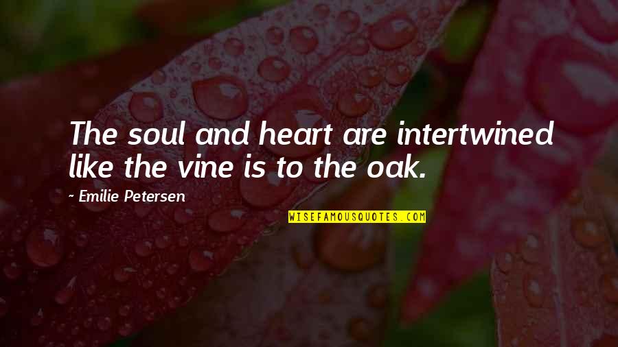 Best Vine Quotes By Emilie Petersen: The soul and heart are intertwined like the