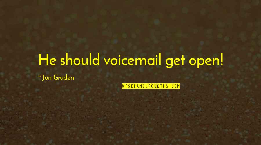 Best Voicemail Quotes By Jon Gruden: He should voicemail get open!