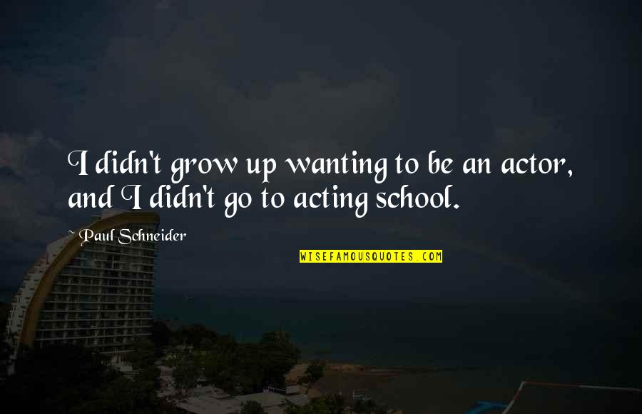 Best Wanting Quotes By Paul Schneider: I didn't grow up wanting to be an