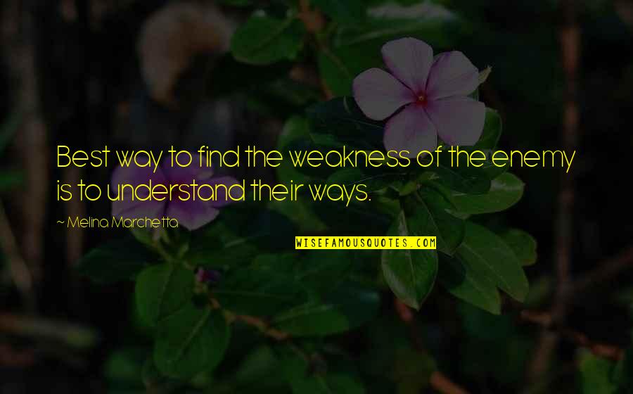 Best Ways Quotes By Melina Marchetta: Best way to find the weakness of the