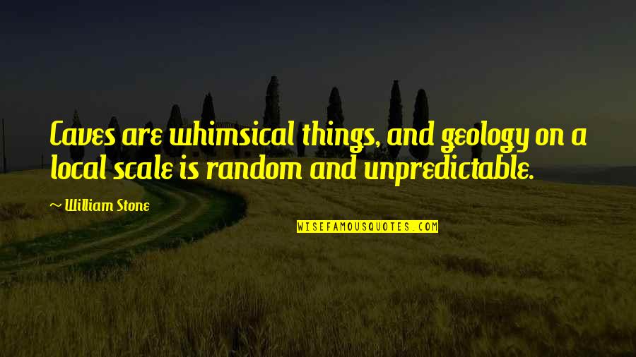 Best Whimsical Quotes By William Stone: Caves are whimsical things, and geology on a