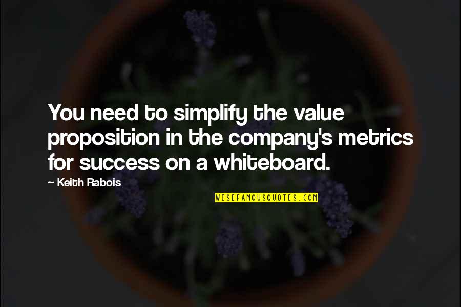 Best Whiteboard Quotes By Keith Rabois: You need to simplify the value proposition in