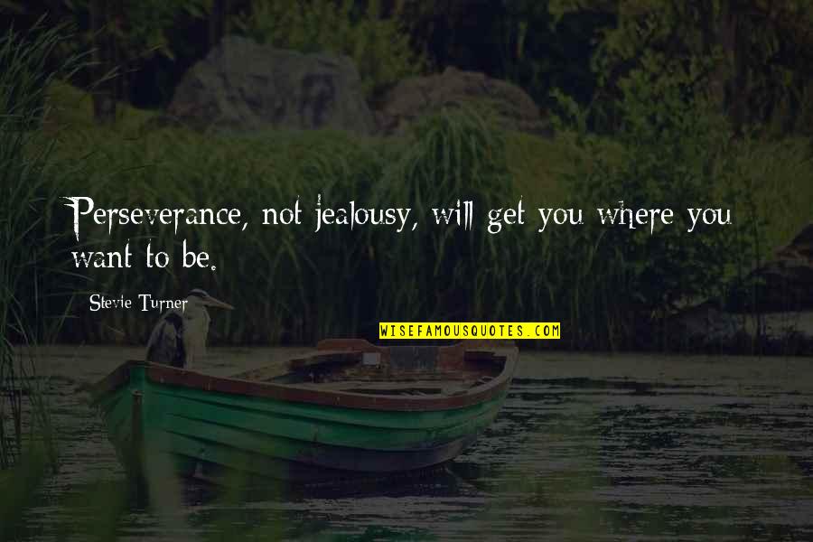Best Will Turner Quotes By Stevie Turner: Perseverance, not jealousy, will get you where you Best Will Turner Quotes By Stevie Turner: Perseverance, not jealousy, will get you where you