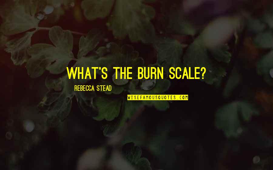 Best Wishes And Goodbye Quotes By Rebecca Stead: What's the burn scale?