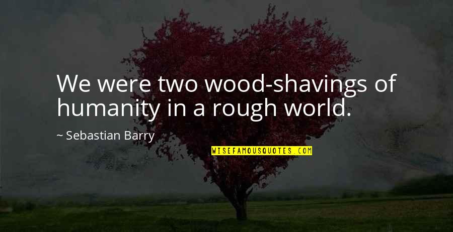 Best Wood Quotes By Sebastian Barry: We were two wood-shavings of humanity in a
