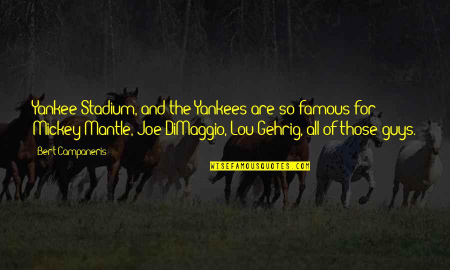 Best Yankee Quotes By Bert Campaneris: Yankee Stadium, and the Yankees are so famous Best Yankee Quotes By Bert Campaneris: Yankee Stadium, and the Yankees are so famous