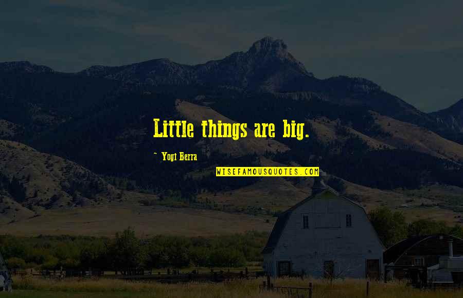 Best Yogi Quotes By Yogi Berra: Little things are big.