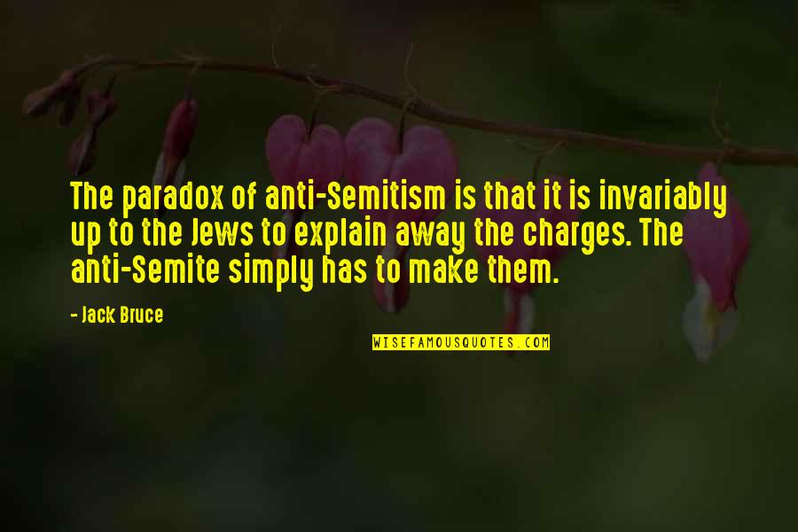 Best Zionism Quotes By Jack Bruce: The paradox of anti-Semitism is that it is