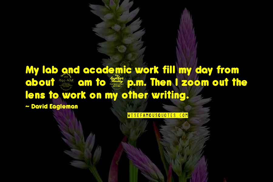 Best Zoom Quotes By David Eagleman: My lab and academic work fill my day