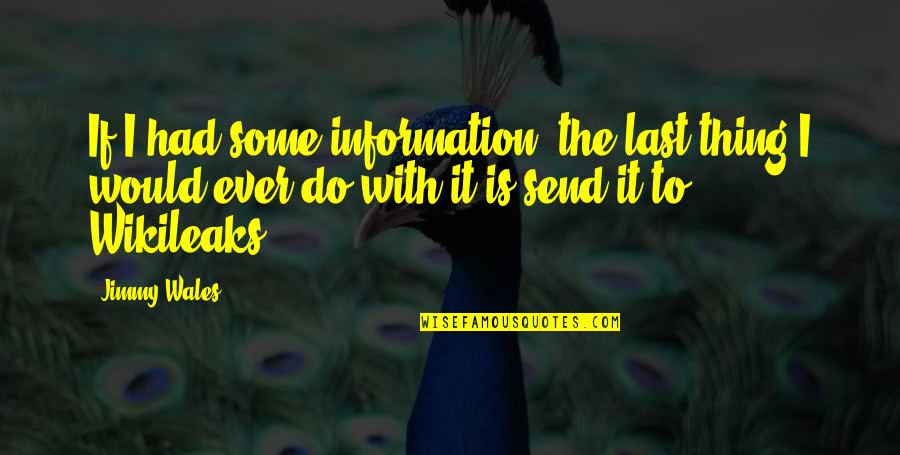 Bestari Mulia Quotes By Jimmy Wales: If I had some information, the last thing