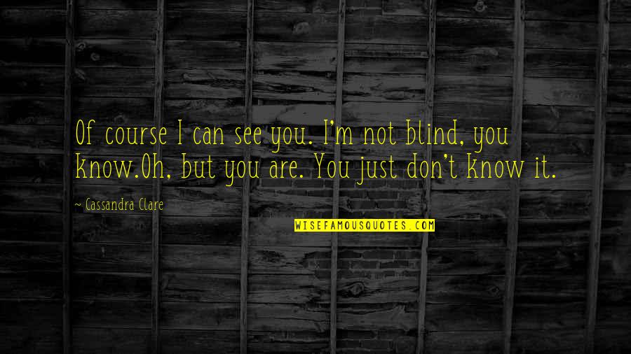 Bestriding Quotes By Cassandra Clare: Of course I can see you. I'm not