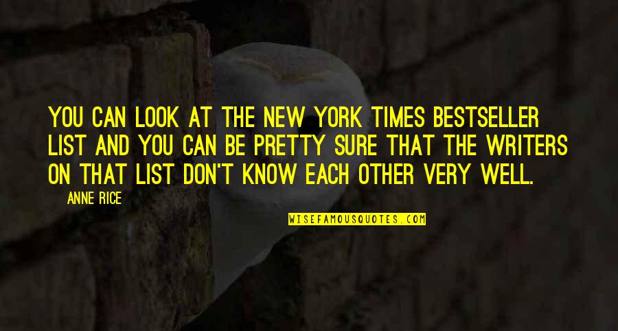 Bestseller Quotes By Anne Rice: You can look at the New York Times