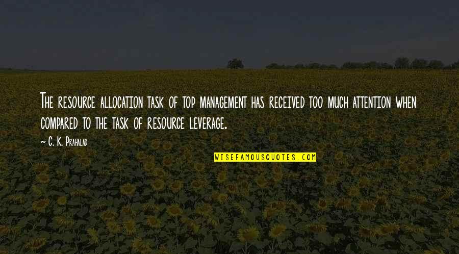 Beth Church Quotes By C. K. Prahalad: The resource allocation task of top management has