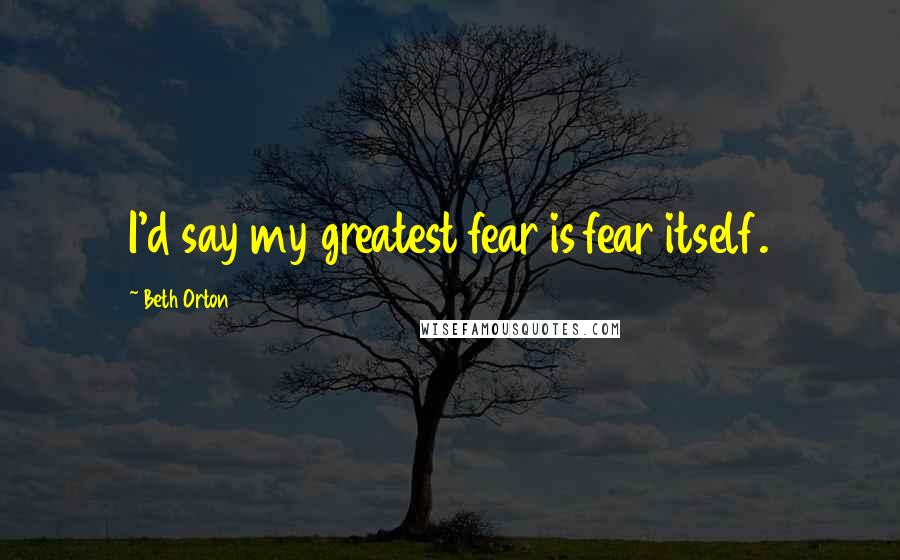 Beth Orton quotes: I'd say my greatest fear is fear itself.