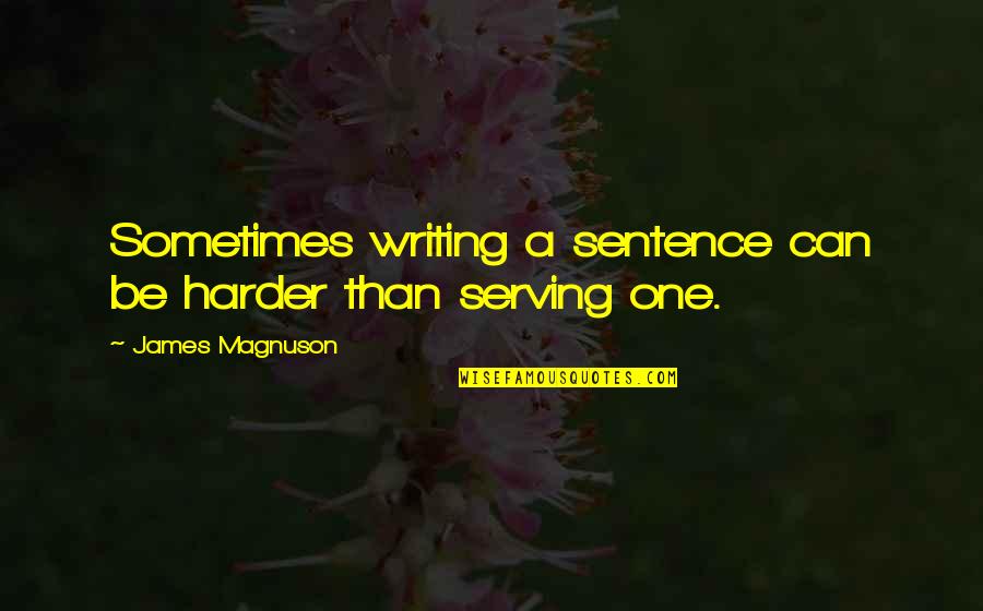 Bethlenfalvy D M Quotes By James Magnuson: Sometimes writing a sentence can be harder than