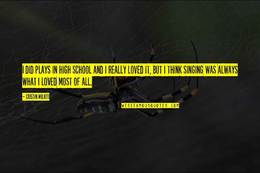 Betivi Si Quotes By Cristin Milioti: I did plays in high school and I Betivi Si Quotes By Cristin Milioti: I did plays in high school and I